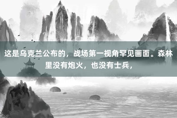 这是乌克兰公布的，战场第一视角罕见画面。森林里没有炮火，也没有士兵，