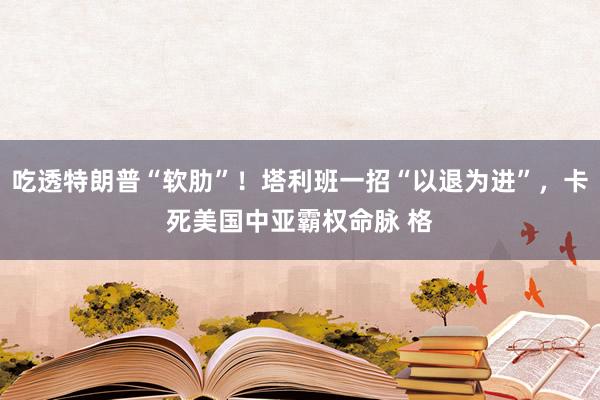 吃透特朗普“软肋”！塔利班一招“以退为进”，卡死美国中亚霸权命脉 格