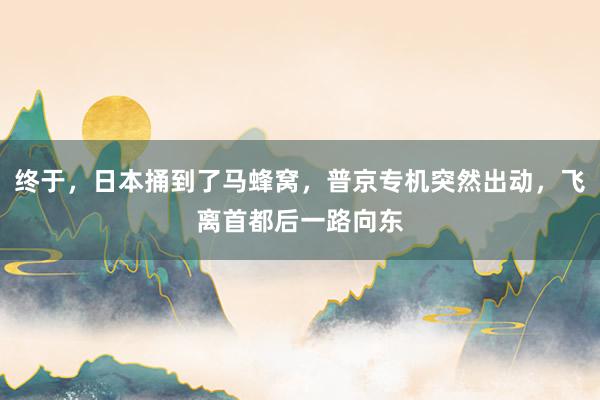终于，日本捅到了马蜂窝，普京专机突然出动，飞离首都后一路向东