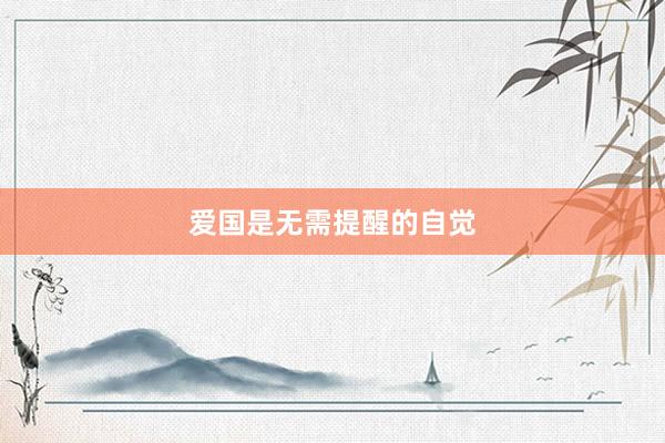 爱国是无需提醒的自觉