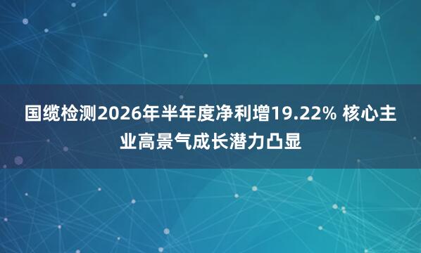 国缆检测2026年半年度净利增19.22% 核心主业高景气成长潜力凸显