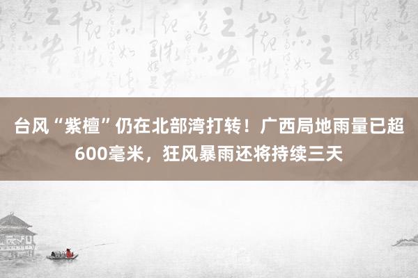 台风“紫檀”仍在北部湾打转！广西局地雨量已超600毫米，狂风暴雨还将持续三天
