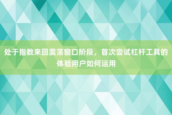处于指数来回震荡窗口阶段，首次尝试杠杆工具的体验用户如何运用