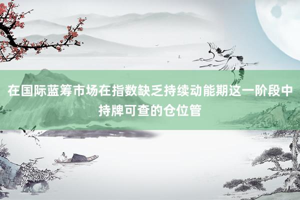 在国际蓝筹市场在指数缺乏持续动能期这一阶段中持牌可查的仓位管
