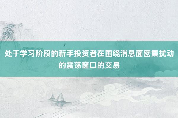 处于学习阶段的新手投资者在围绕消息面密集扰动的震荡窗口的交易