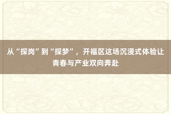 从“探岗”到“探梦”，开福区这场沉浸式体验让青春与产业双向奔赴