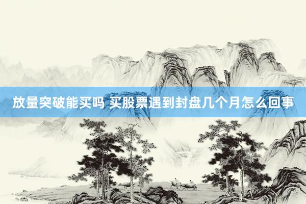 放量突破能买吗 买股票遇到封盘几个月怎么回事