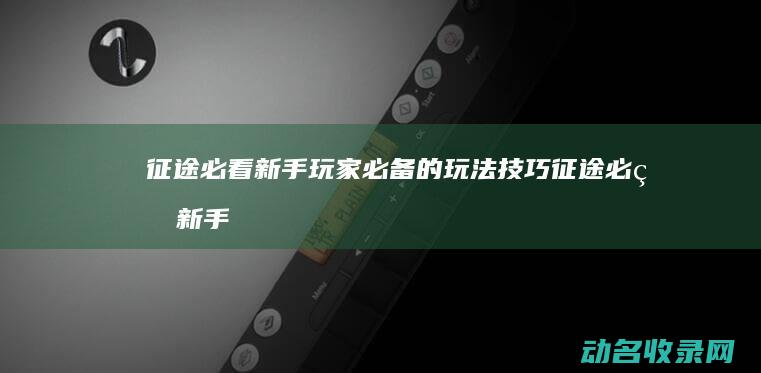 征途必看 新手玩家必备的玩法技巧 (征途必看新手小说推荐)